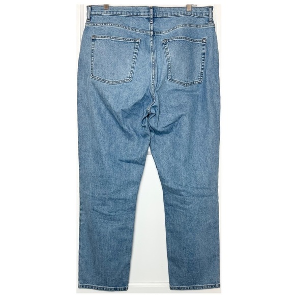 NEW EVERLANE 90s High Waist Straight Leg Distressed Stretch Denim Cheeky Jean 33 - Picture 10 of 15